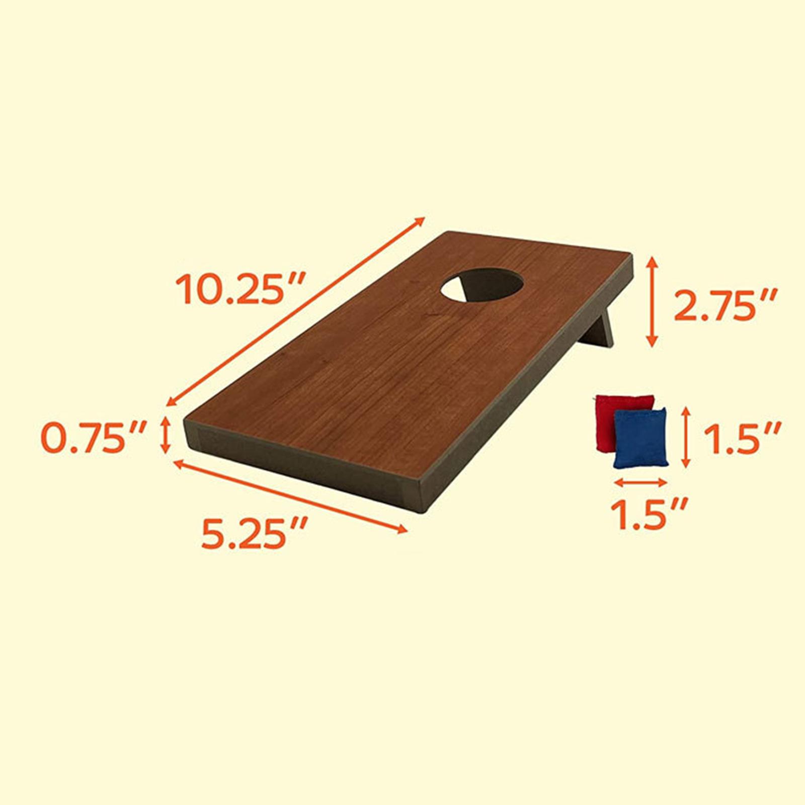 Cornhole Board Set - ชุดเกมโยนถุงข้าวโพดแบบพกพาขนาดเล็ก 2 ชิ้น ชุดอุปกรณ์เกมโยนถุงข้าวโพด กระดานไม้