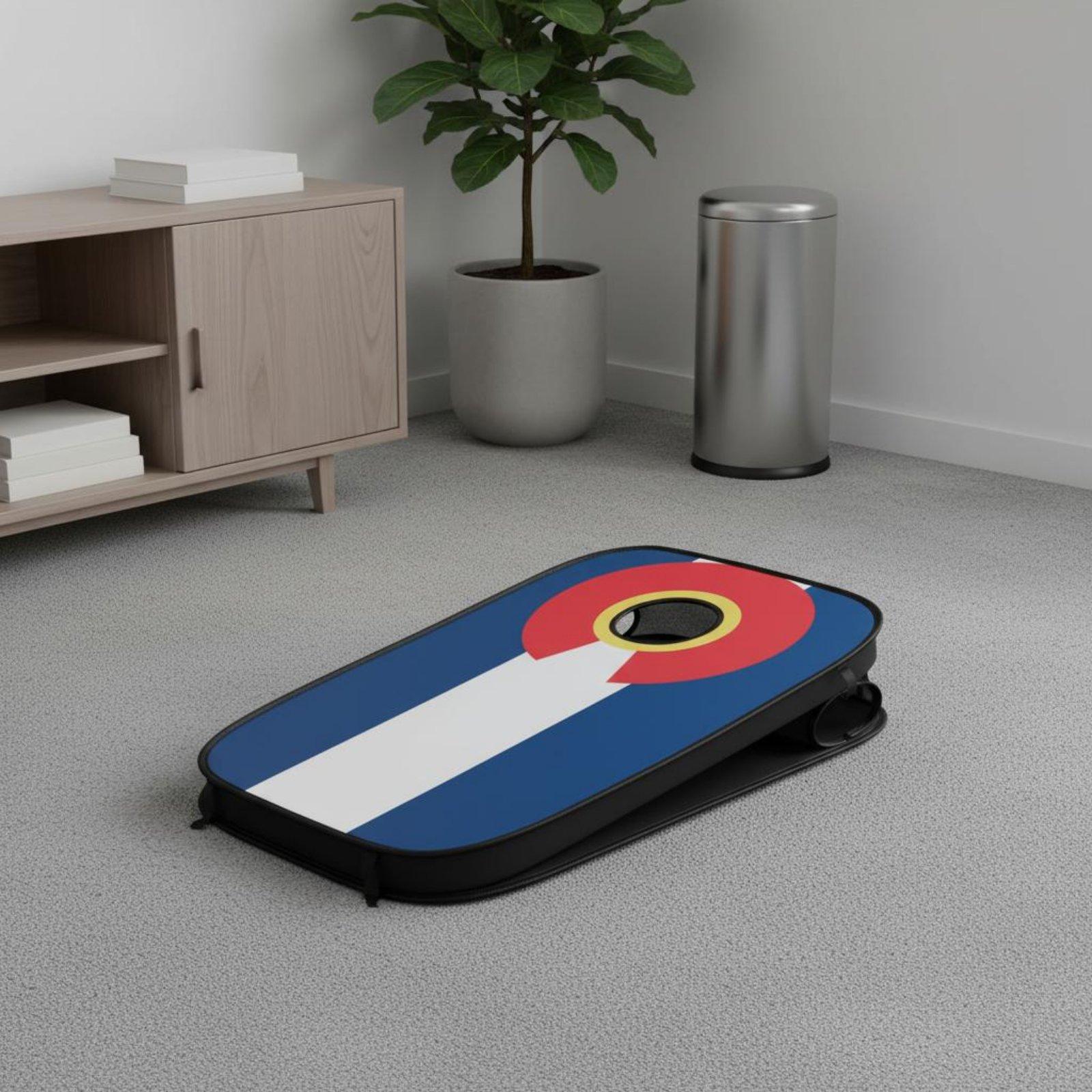 Cornhole Board Set - ชุดกระดานคอร์นโฮลแบบพับได้สำหรับเล่นในร่มและกลางแจ้ง ง่ายต่อการจัดเก็บ พร้อมถุงผ้าสำหรับโยน เหมาะสำหรับครอบครัว เด็ก และทีม