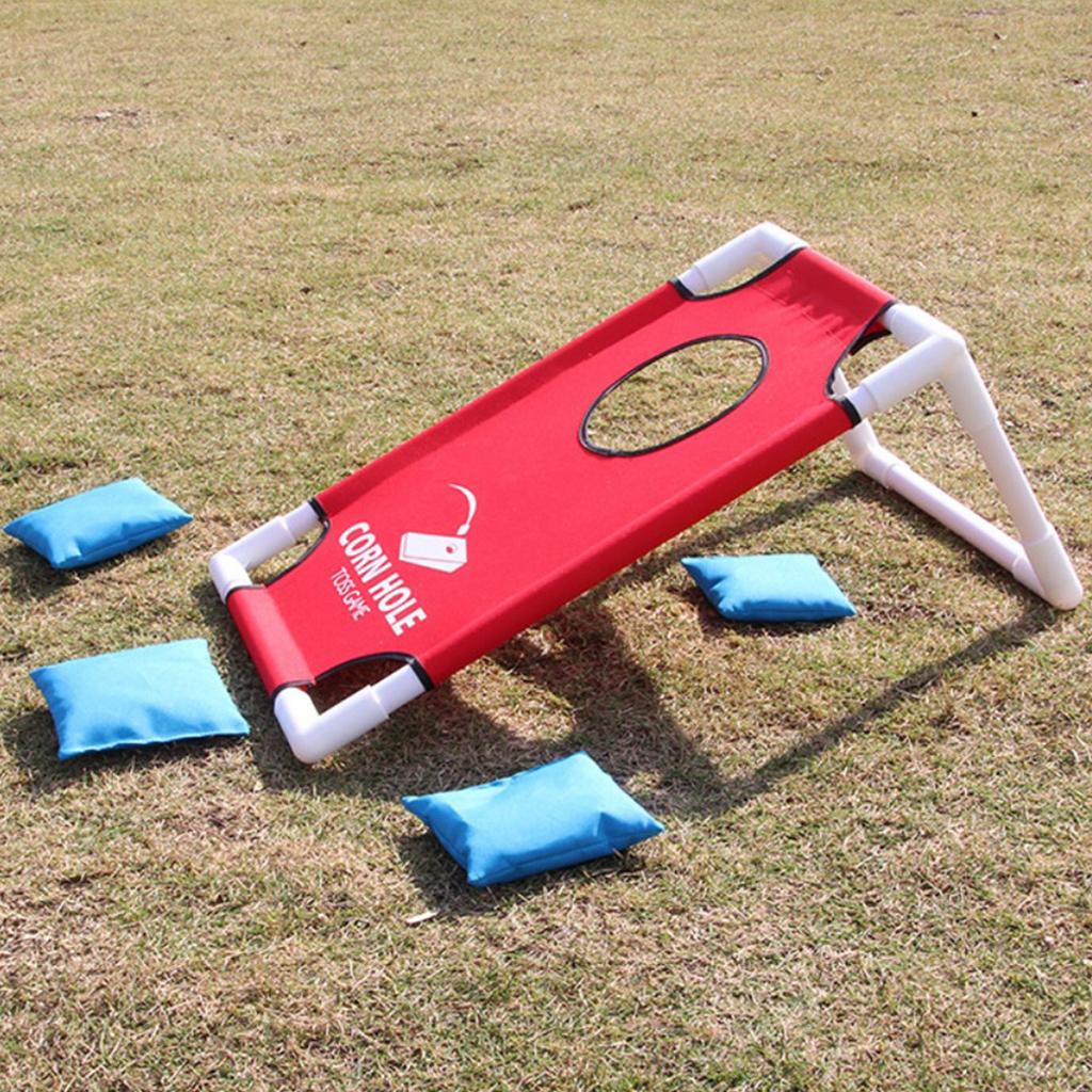 Cornhole Board Set - ชุดเกมคอร์นโฮล กระดานโยนถุงถั่วแบบพับได้ เกมคลาสสิกสำหรับสนามหญ้ากลางแจ้ง เหมาะสำหรับเด็กและผู้ใหญ่ งานกิจกรรมในสวน