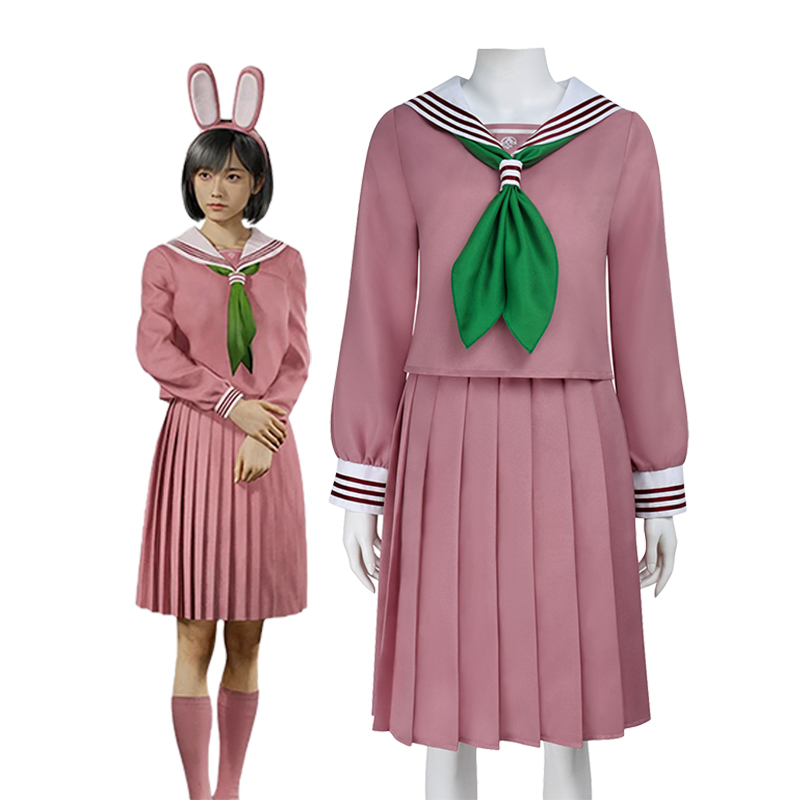 Party Games Bunny - ชุดคอสเพลย์ฮินาโกะ ชิมิซึ ชุดกระต่ายสาวเงียบ ชุดนักเรียนหญิง ชุดยูนิฟอร์ม JK