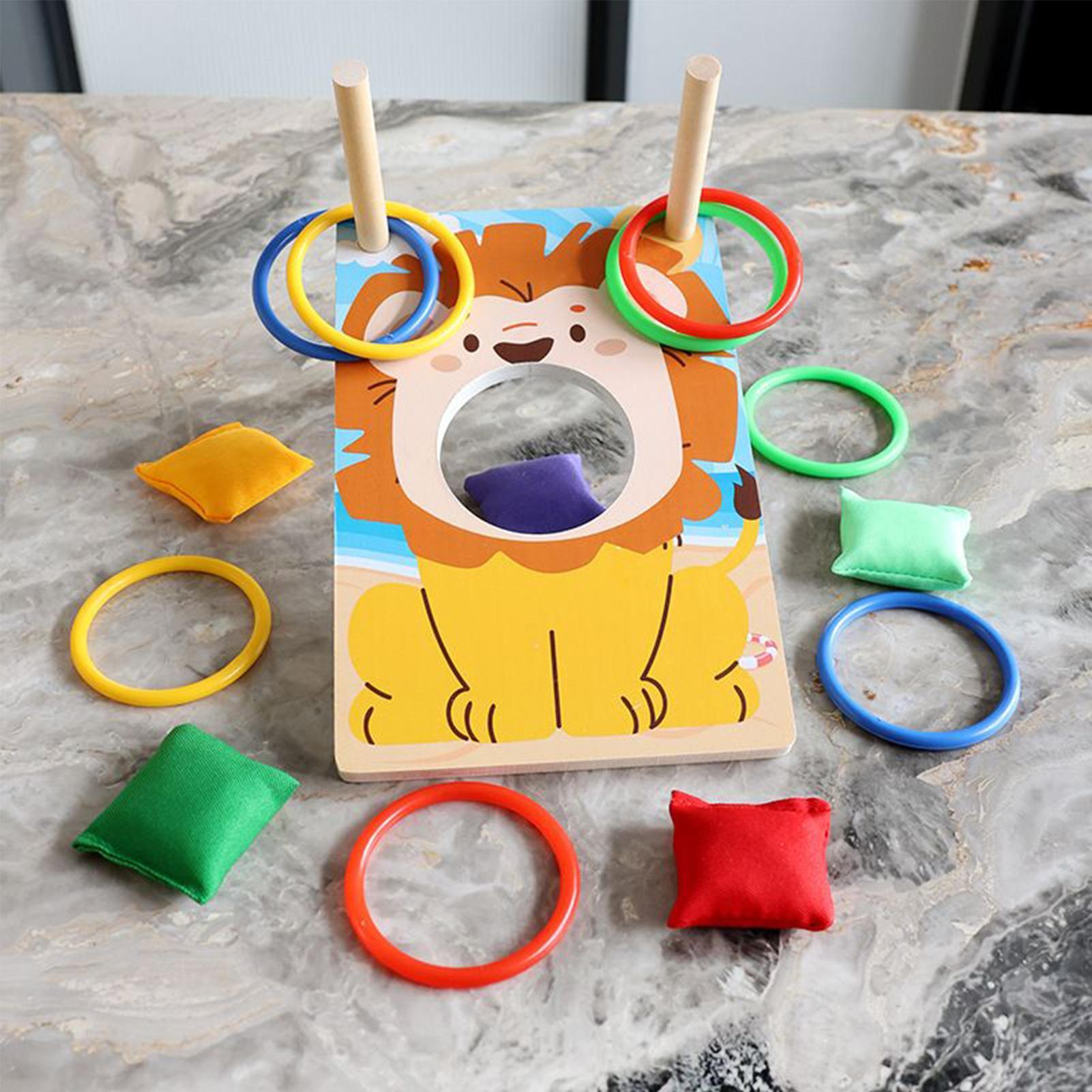 Party Games Adults Indoor - เกมโยนถุงถั่วไม้ พร้อมห่วงและถุงโยน ของเล่นพร้อมระบบคะแนน สำหรับกิจกรรมกลุ่มเด็ก วัยรุ่น ผู้ใหญ่