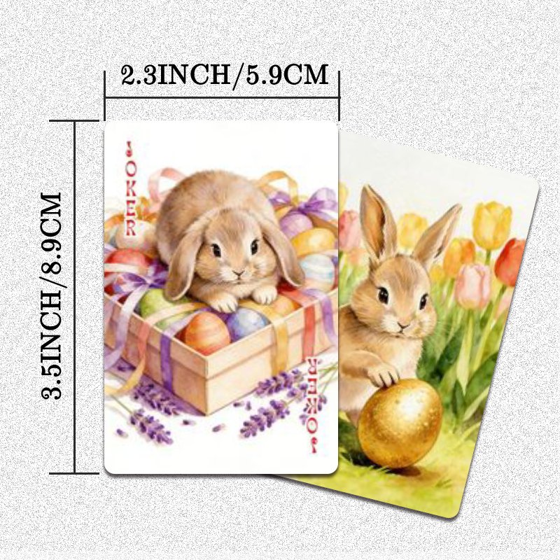 Party Games Bunny - ไพ่มาตรฐาน 54 ใบสำหรับผู้ใหญ่ ชุดไพ่สำหรับเล่นคาแนสตา สำหรับคืนเกมส์ครอบครัว เกมปาร์ตี้