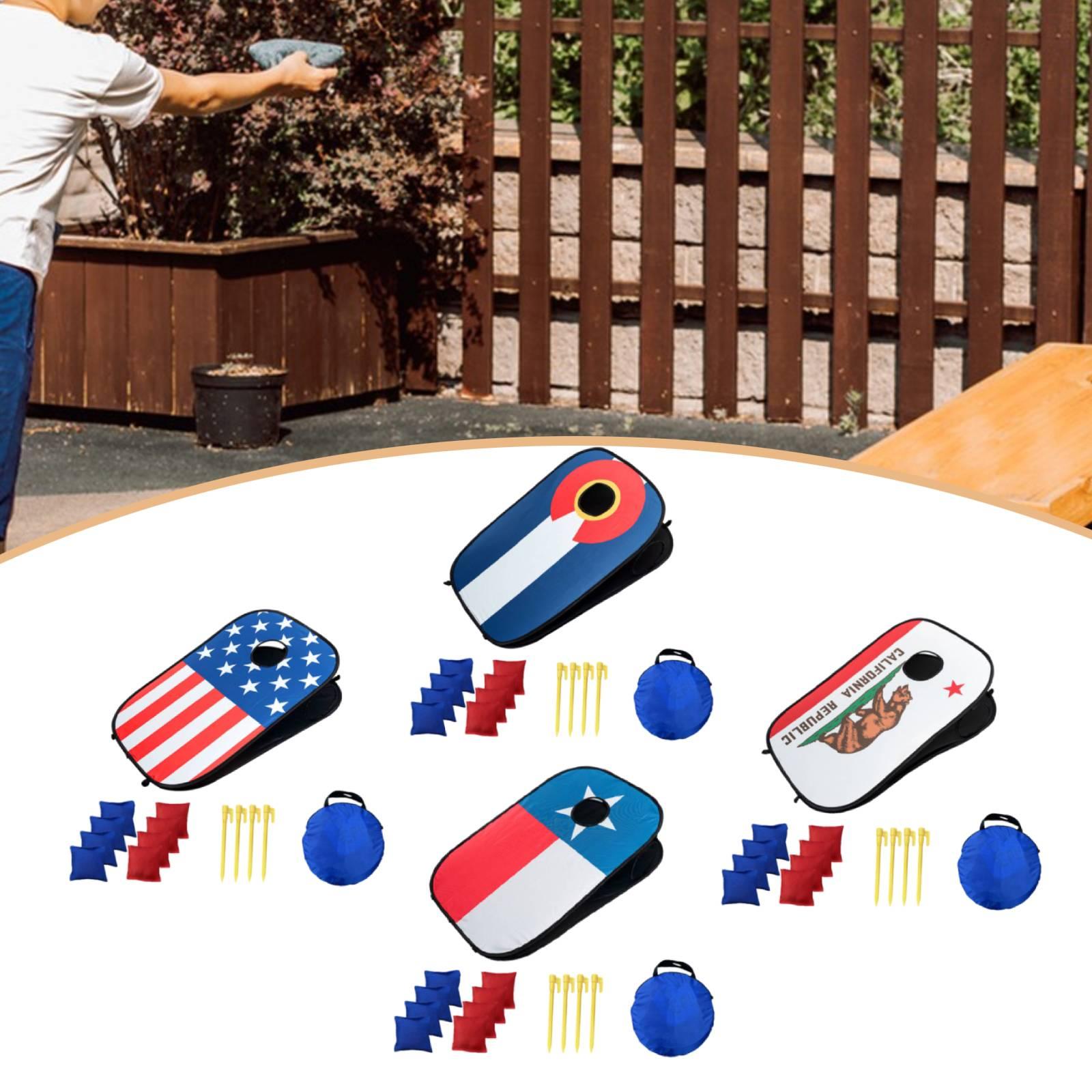 Cornhole Board Set - ชุดกระดานคอร์นโฮลแบบพกพาพร้อมถุงถั่วสำหรับเด็ก เล่นในสวน งานวันเกิด และงานปาร์ตี้