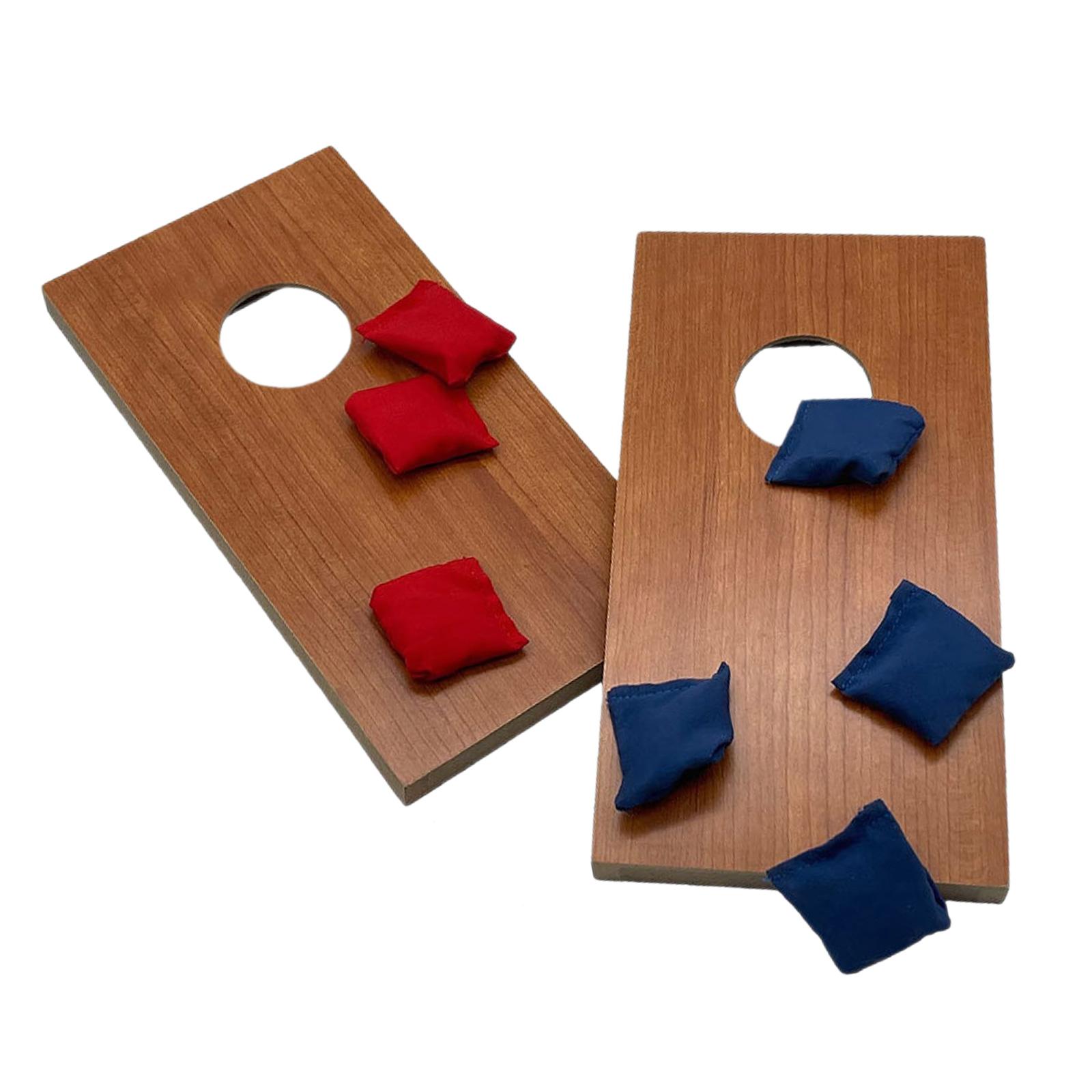 Cornhole Board Set - ชุดเกมคอร์นโฮล 2 ชุด พร้อมถุงทราย เกมโยนถุงทรายแบบอินเทอร์แอคทีฟ แผ่นไม้พร้อมถุง