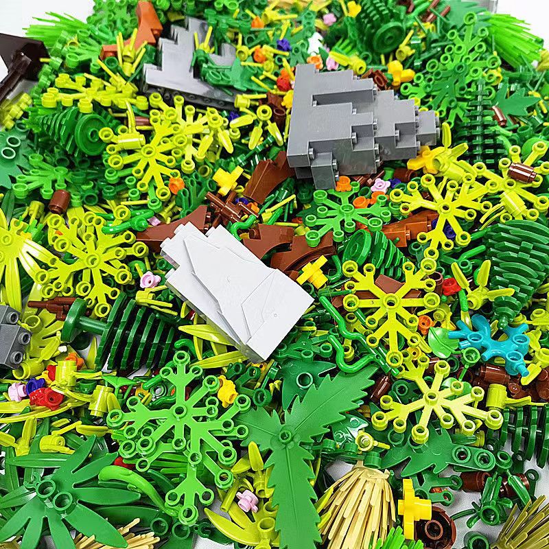 Lego Set City - ของเล่นอิฐตัวต่อสำหรับบล็อกตัวต่อขนาด500กรัม200เนินเขาใช้ได้กับหญ้าป่าทหารในเมือง