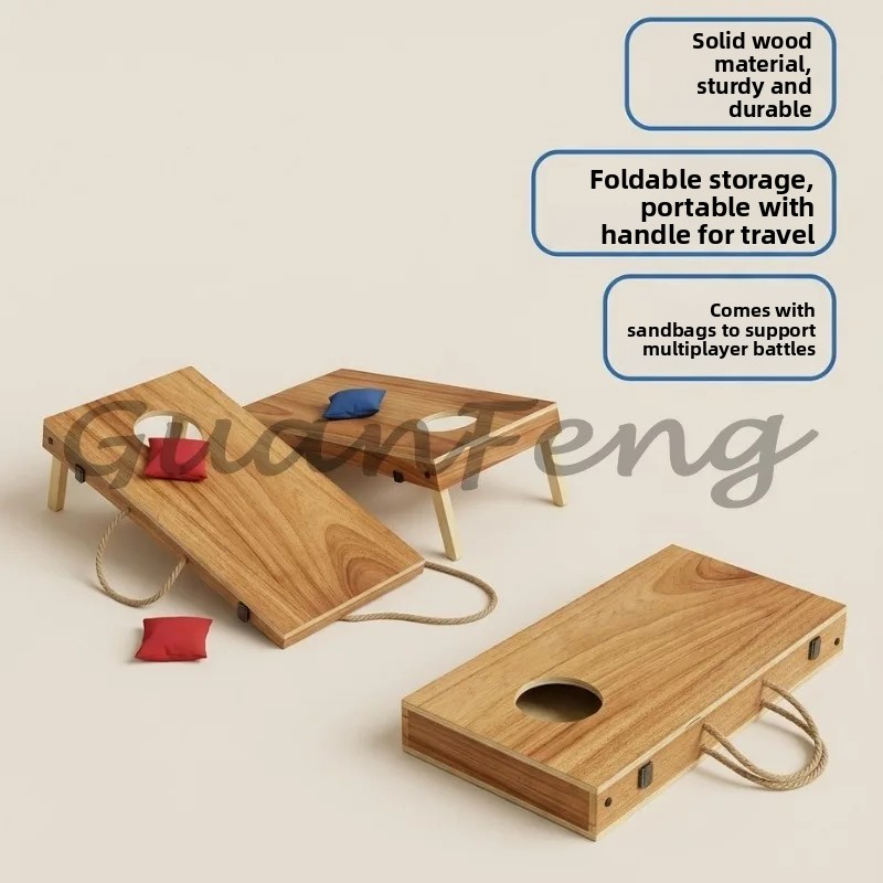 ชุดเกมคอร์นโฮลไม้พับได้ พร้อมถ - Cornhole Board Set บทวิจารณ์และราคา